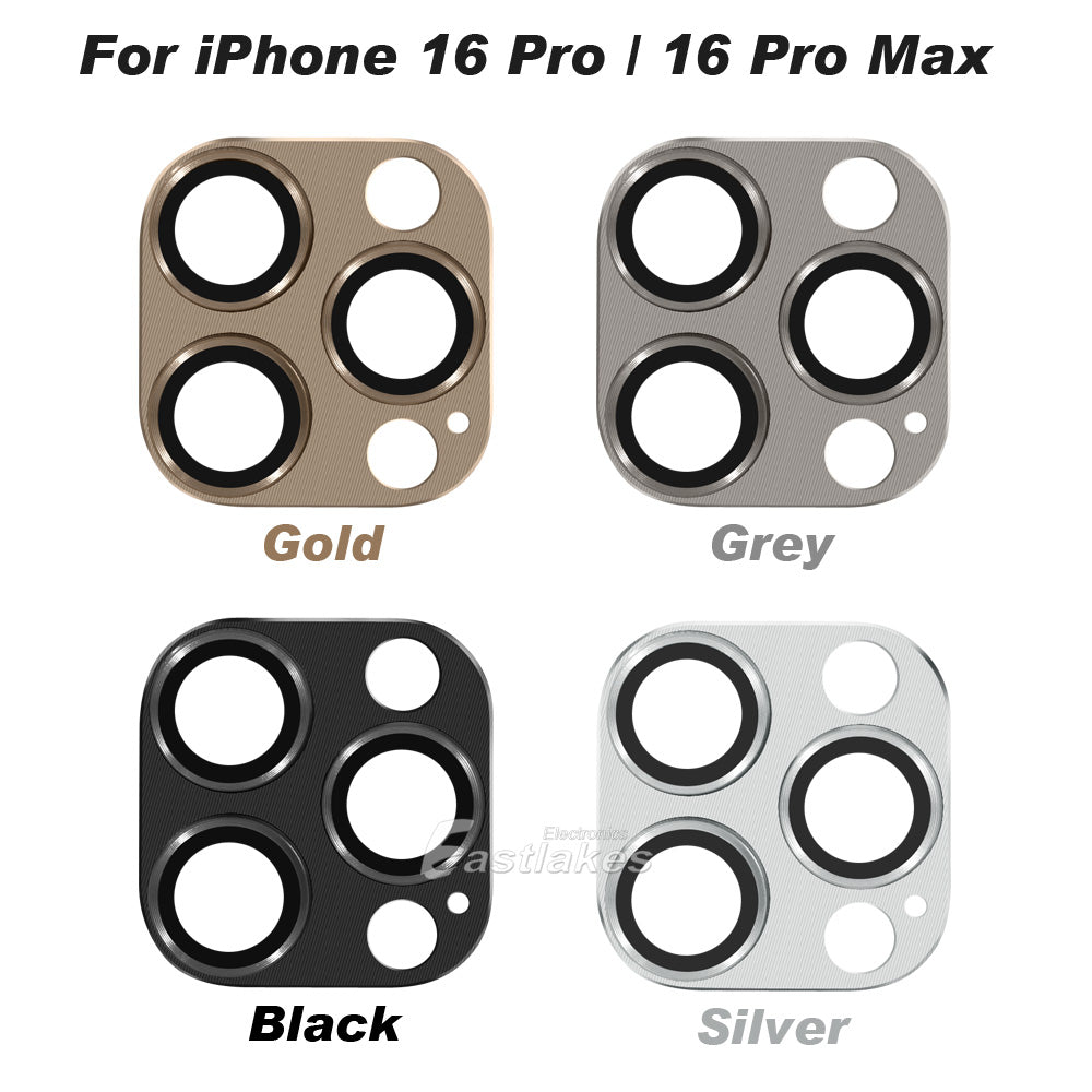 Apple iPhone 16 15 14 Pro Max Camera Lens Metal Tempered Glass Protector
